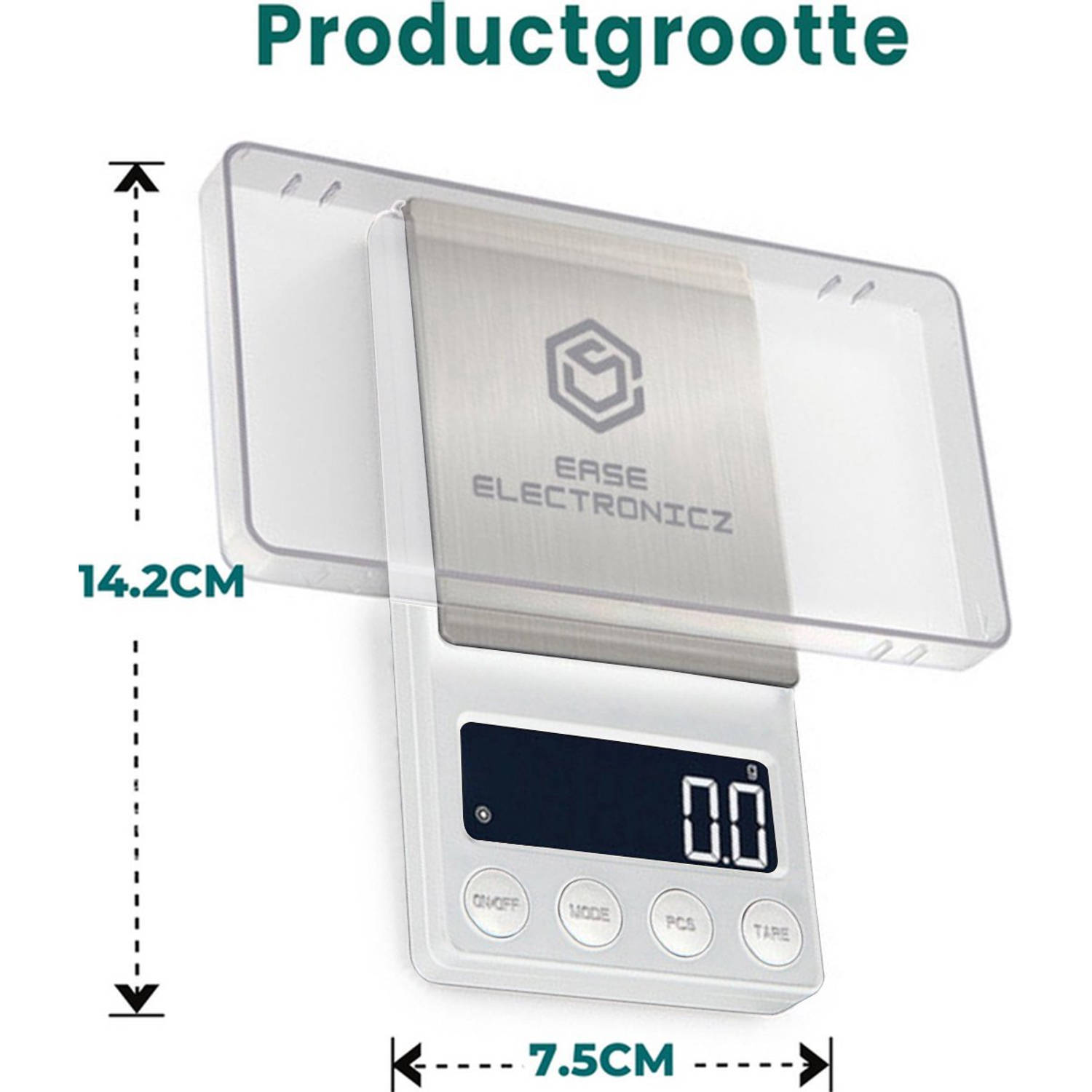 bijvoorbeeld bijl versieren Digitale mini precisie keukenweegschaal wit - 0,01 tot 200 gram - 14.2 x  7.5 cm - weegschaal keuken | Blokker
