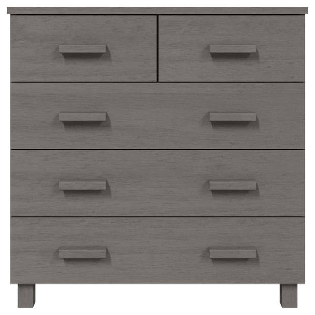 vidaXL Dressoir HAMAR 79x40x80 cm massief grenenhout lichtgrijs