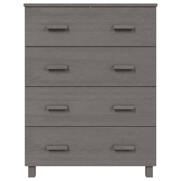 vidaXL Dressoir HAMAR 79x40x103,5 cm massief grenenhout lichtgrijs