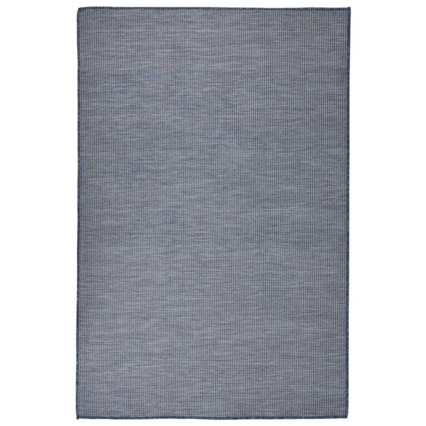 vidaXL Buitenkleed platgeweven 120x170 cm blauw