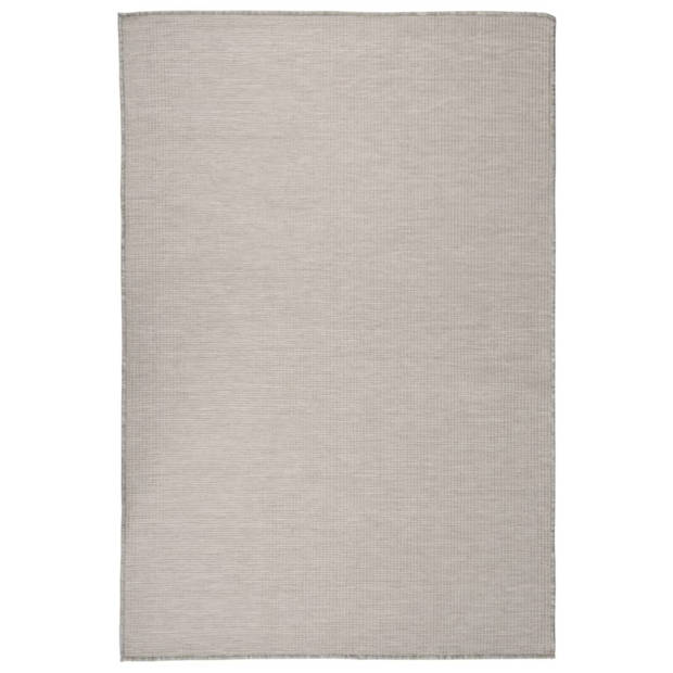 vidaXL Buitenkleed platgeweven 120x170 cm taupe