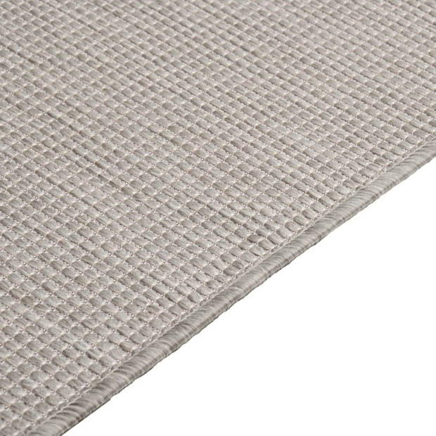 vidaXL Buitenkleed platgeweven 80x250 cm taupe