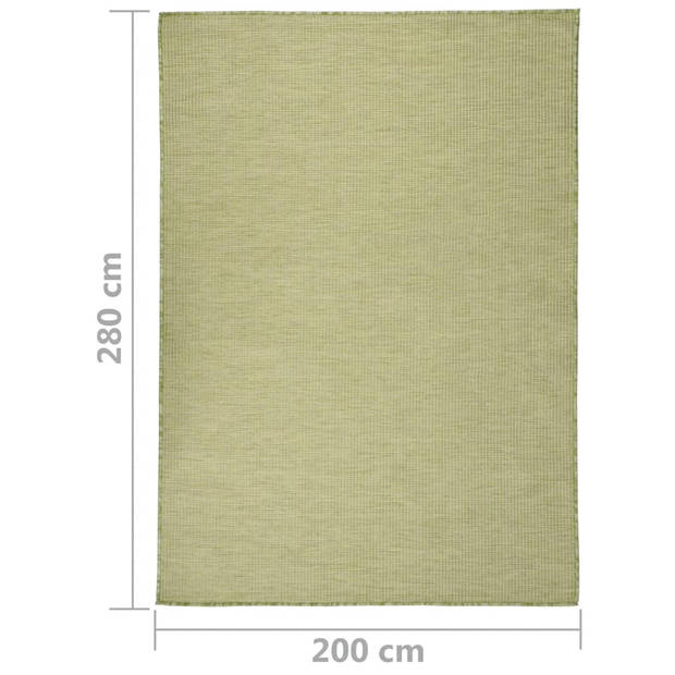 vidaXL Buitenkleed platgeweven 200x280 cm groen