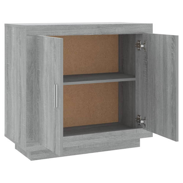 The Living Store Dressoir - Grijs Sonoma Eiken - 80 x 40 x 75 cm - Met 2 deuren