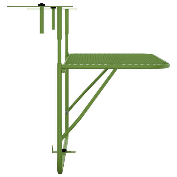 vidaXL Balkontafel 60x40 cm staal groen