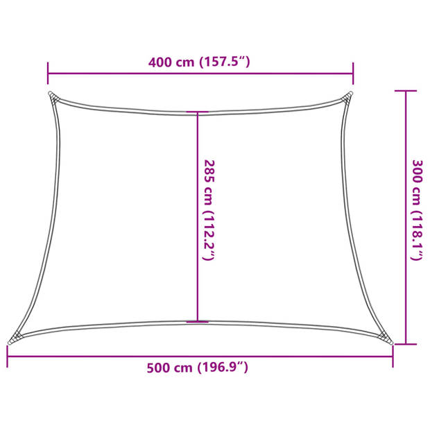 vidaXL Zonnezeil 160 g/m² 4/5x3 m HDPE beige