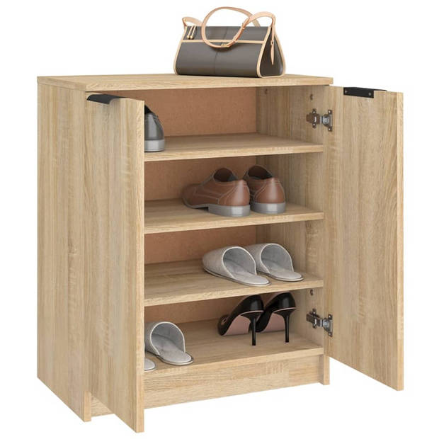 The Living Store Schoenenkast - Sonoma Eiken - 59 x 35 x 70 cm - Trendy Design