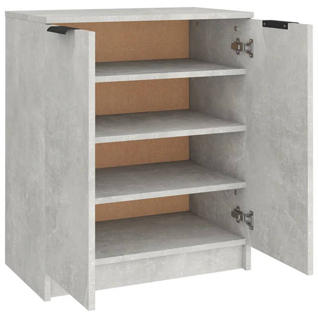 vidaXL Schoenenkast 59x35x70 cm bewerkt hout betongrijs