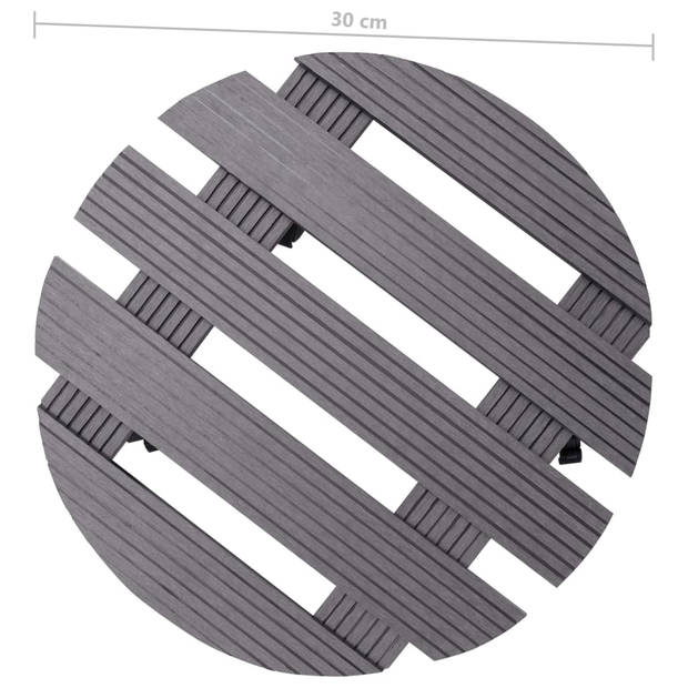 vidaXL Plantentrolleys 4 st Ø30x7,5 cm HKC grijs