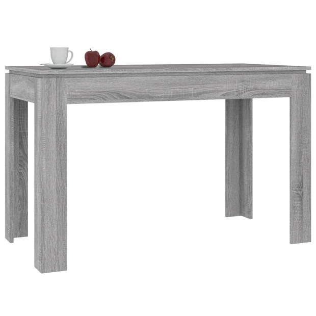 The Living Store Eettafel Grijs Sonoma Eiken 120x60x76 cm - Bewerkt hout met strakke lijnen