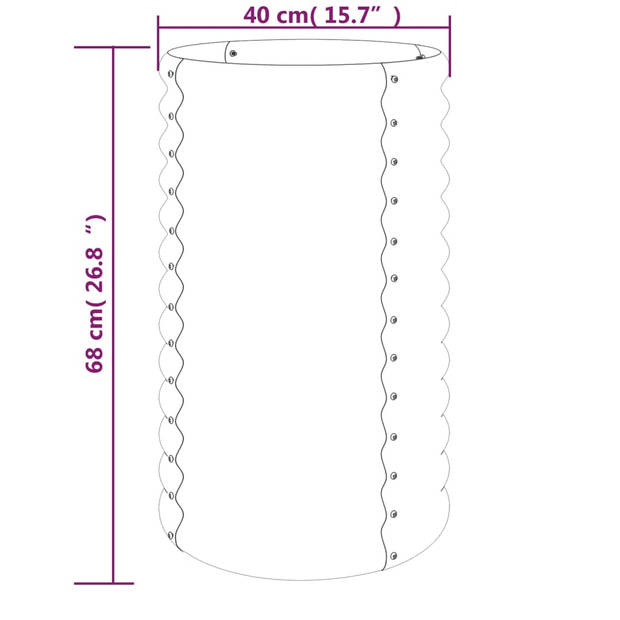 vidaXL Plantenbak 40x40x68 cm gepoedercoat staal groen