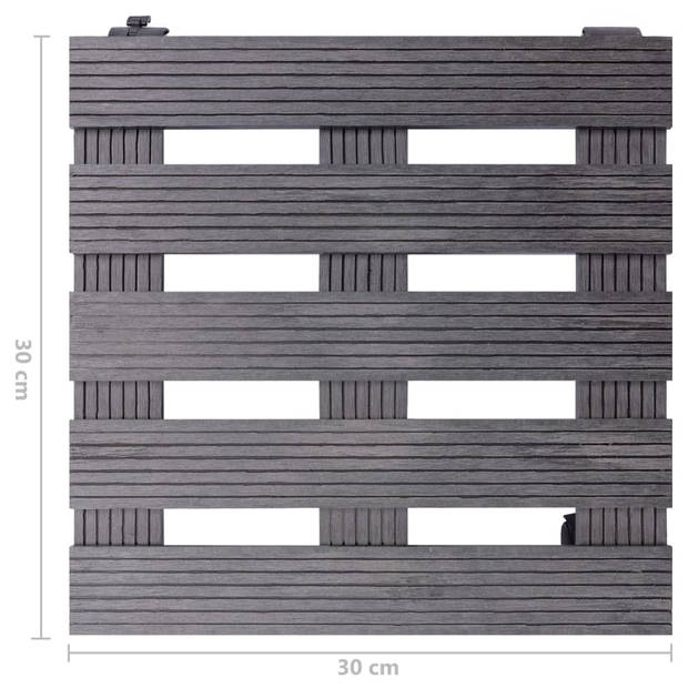 vidaXL Plantentrolleys 2 st 30x30x7,5 cm HKC grijs