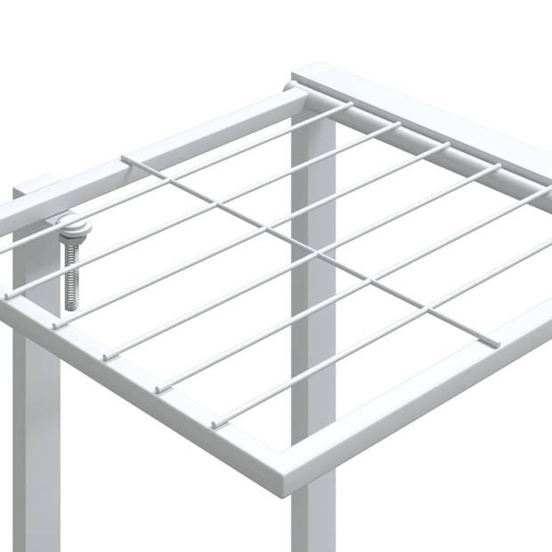 vidaXL Bloemenstandaard 94,5x25x89 cm ijzer wit