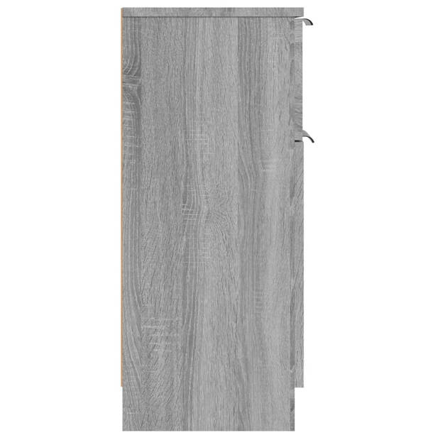 vidaXL Dressoirs 2 st 30x30x70 cm bewerkt hout grijs sonoma eikenkleur