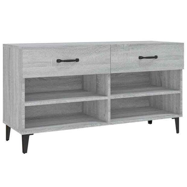 vidaXL Schoenenkast 102x35x55 cm bewerkt hout grijs sonoma eikenkleur