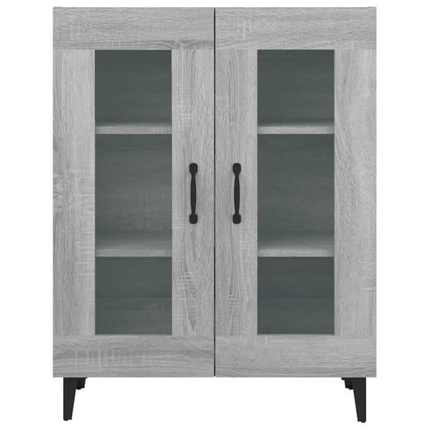 vidaXL Dressoir 69,5x34x90 cm bewerkt hout grijs sonoma eikenkleurig