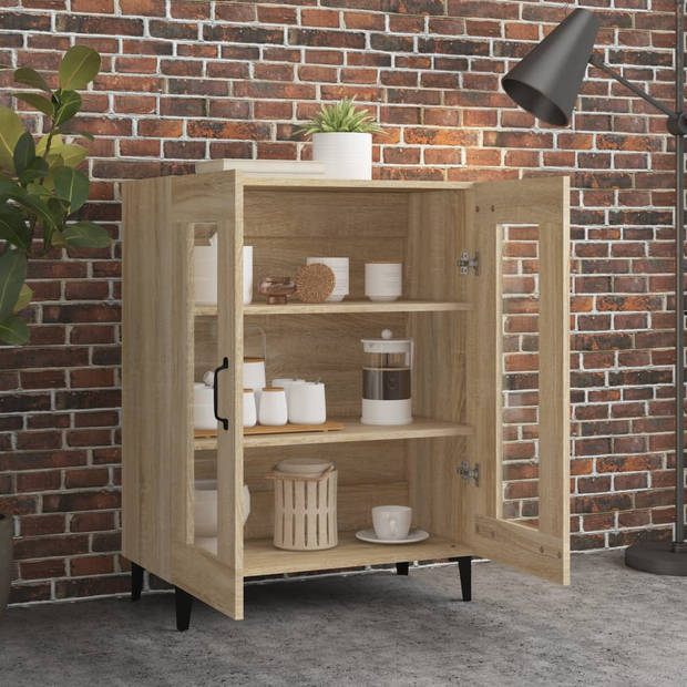 vidaXL Dressoir 69,5x34x90 cm bewerkt hout sonoma eikenkleurig