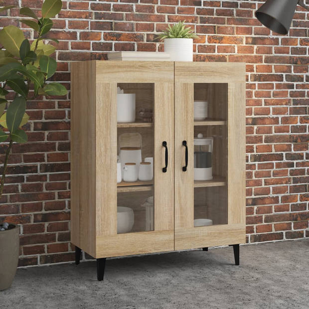 vidaXL Dressoir 69,5x34x90 cm bewerkt hout sonoma eikenkleurig