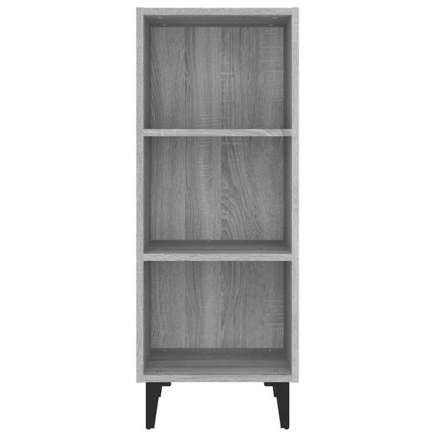 The Living Store Dressoir Industriële Stijl - 34.5 x 32.5 x 90 cm - Grijs Sonoma Eiken