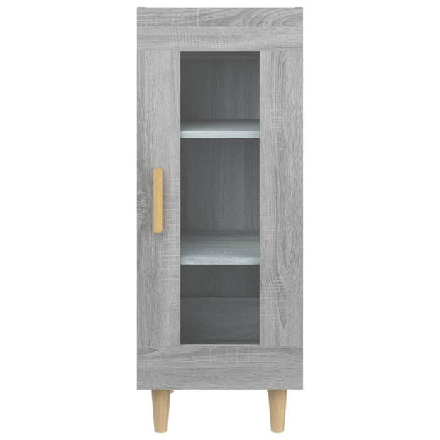 vidaXL Dressoir 34,5x34x90 cm bewerkt hout grijs sonoma eikenkleurig