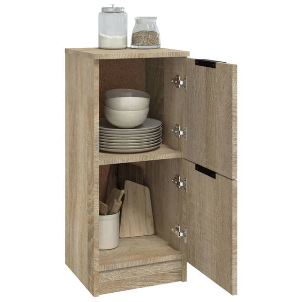 The Living Store Dressoir Sonoma Eiken - Set van 2 - 30 x 30 x 70 cm - Voldoende opbergruimte