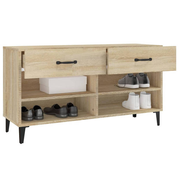 The Living Store Schoenenkast - Sonoma Eiken - 102x35x55 cm - Stevig materiaal