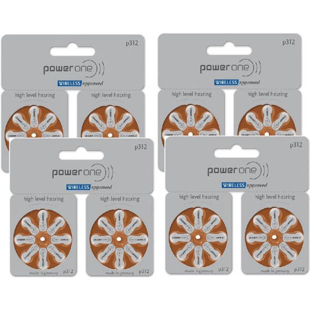 Power One by Varta Gehoorapparaat batterijen - 64 Stuks - P312 / PR312 / PR41