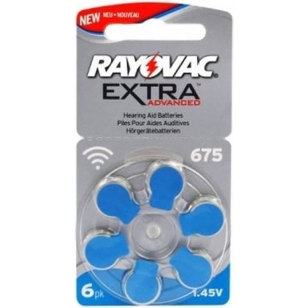 6 Stuks (1 Blister a 6St) Rayovac 675 Extra Advanced Gehoorapparaat batterijen