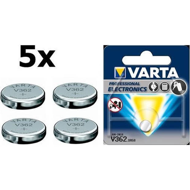 5 Stuks - Varta V362 21mAh 1.55V knoopcel batterij