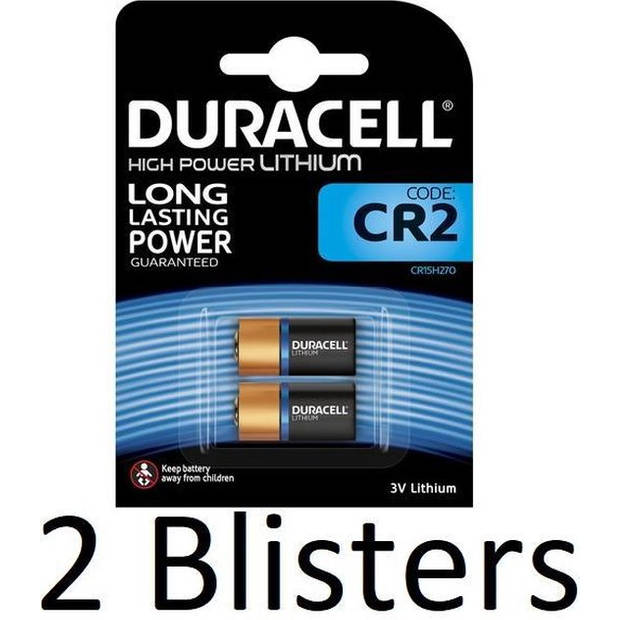 4 Stuks (2 Blisters a 2 st) Duracell CR2 High Power Lithuim Batterij