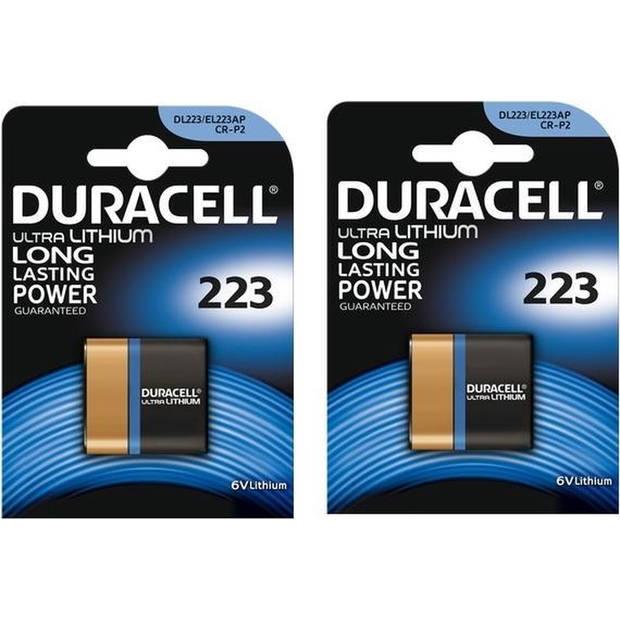 2 Stuks - Duracell CRP2 / 223 / DL223 / EL223AP / CR-P2 6V Lithium batterij