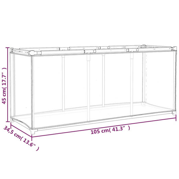 The Living Store Opbergbox - Grijs - 105 x 34.5 x 45 cm - Duurzame stof met stevige structuur