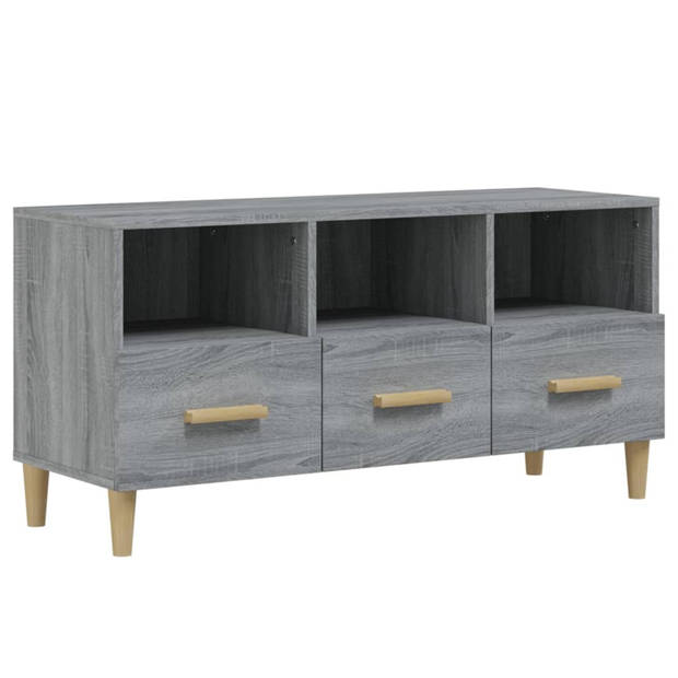 vidaXL Tv-meubel 102x36x50 cm bewerkt hout grijs sonoma eikenkleurig