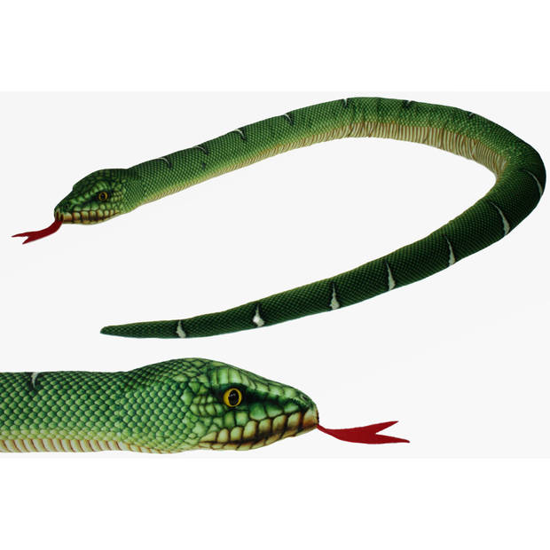 Pluche knuffel dieren groene boom python slang van 150 cm - Knuffeldier