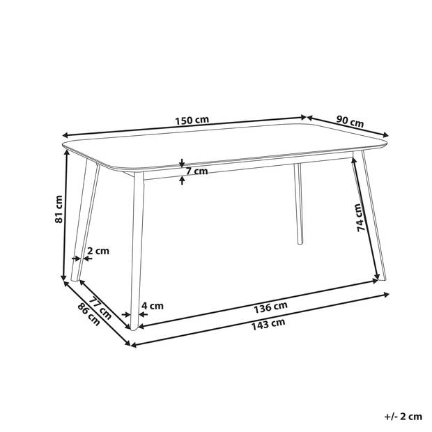 Beliani EPHRATA - Eettafel-Donkere houtkleur-MDF