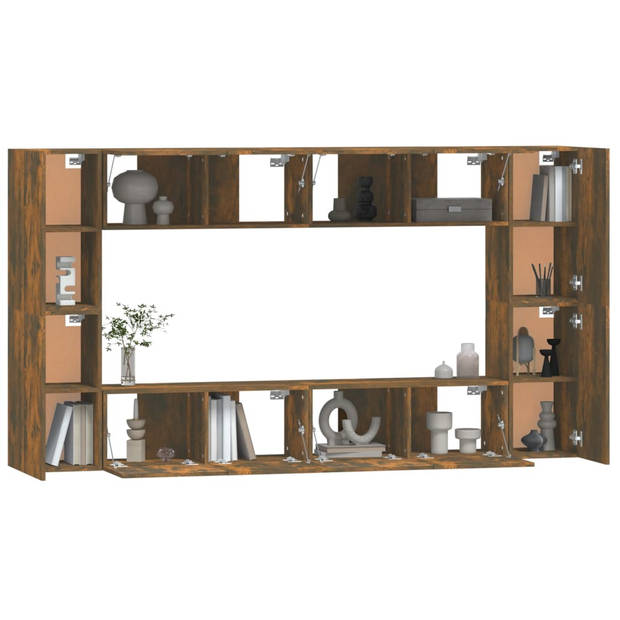 The Living Store TV-meubelset - gerookt eiken - 4x 80x30x30 cm - 4x 30.5x30x60 cm