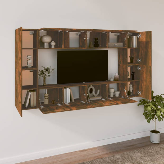 The Living Store TV-meubelset - gerookt eiken - 4x 80x30x30 cm - 4x 30.5x30x60 cm