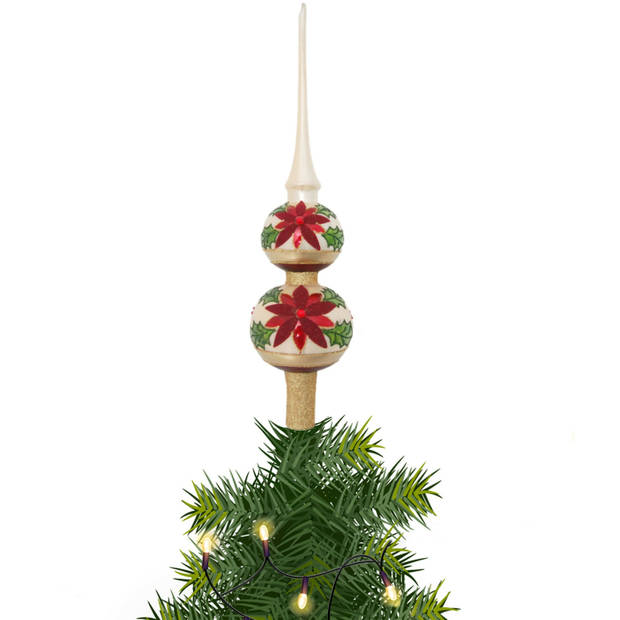 Luxe kerstpieken met kerstster opdruk 30 cm - kerstboompieken