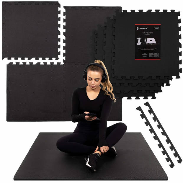 Puzzelmat Fitness Vloer Fitnessmat Fitnesstegels 60 x 60 cm Set van 4