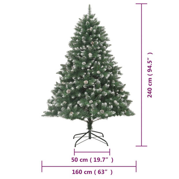 The Living Store kerstboom Luxe - Kunstboom 240 cm - Groen en Wit