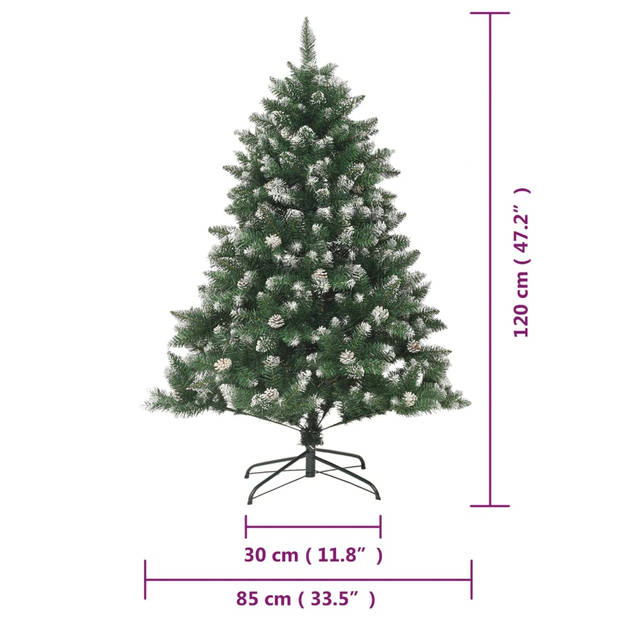 vidaXL Kunstkerstboom met standaard 120 cm PVC