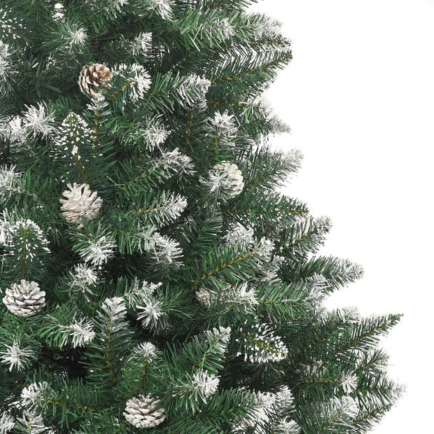 The Living Store Kerstboom Luxe - 150 cm - Groen/Wit - Met scharnierende constructie