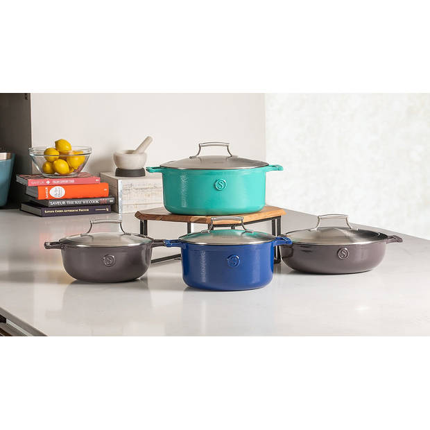 Saveur Selects Braadpan Voyage - Classic Blue - ø 25 cm / 4.7 liter - geëmailleerde anti-aanbaklaag