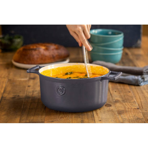 Saveur Selects Braadpan Voyage - Rabbit Grey - ø 25 cm / 4.7 liter - geëmailleerde anti-aanbaklaag