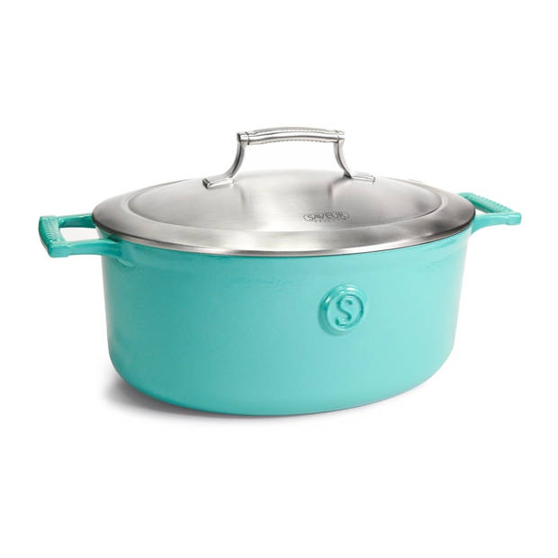 Saveur Selects Braadpan Ovaal Voyage - Saveur Blue - ø 30 cm / 5.6 liter - geëmailleerde anti-aanbaklaag