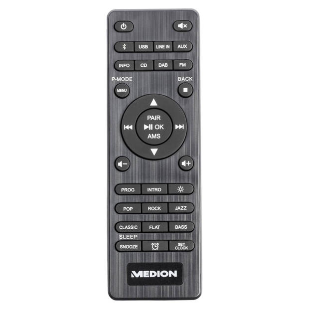 MEDION P64145 All-in-One audiosysteem antraciet - DAB+/PLL FM -stereoradio- Bluetooth - CD/MP3-speler- afspelen van