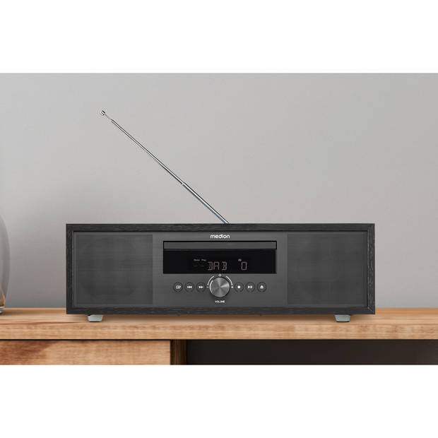 LIFE® P64145 All-in-One audiosysteem antraciet DAB+/PLL FM stereoradio- Bluetooth®