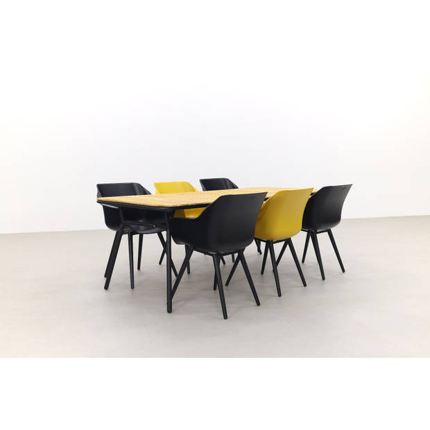 Hartman Sophie Studio Black&Yellow/Bella 220x95 cm. - 7-delige tuinset