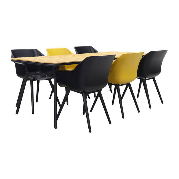 Hartman Sophie Studio Black&Yellow/Bella 220x95 cm. - 7-delige tuinset