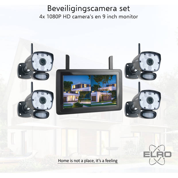 ELRO CZ60RIPS-4 Draadloze 1080P HD Beveiligingscamera Set - 4 camera's